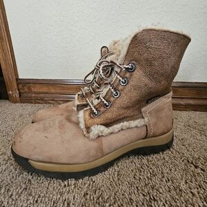 Blondo Waterproof Shearling Lined Lace Up Boots Womens 10